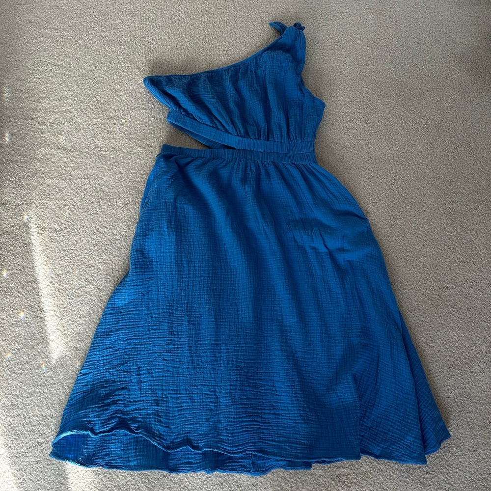 Blue One-Shoulder Dress